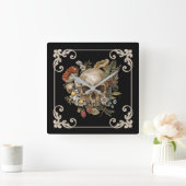 Mystic Skull Vintag Black Quadratische Wanduhr (Zuhause)