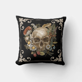 Mystic Skull Vintag Black Throw Kissen
