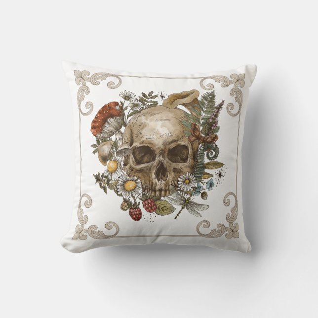 Mystic Skull Vintag Kissen (Vorderseite)