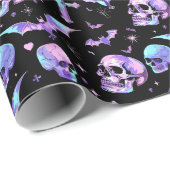 Mystic Skulls Bats & Crosses Geschenkpapier (Rolleneckpunkt)
