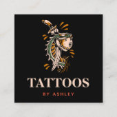 Mystic Snake Eyeball & Sword Modern Tattoo Artist Quadratische Visitenkarte (Vorderseite)