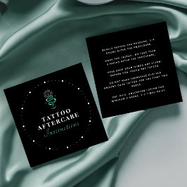Mystic Snake Green Tattoo Aftercare Instructions Quadratische Visitenkarte