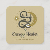 Mystic Snake Sun Moon Star Celestial Energy Healer Quadratische Visitenkarte (Vorderseite)