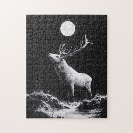 Mystic stag under full moon puzzle (Vertikal)