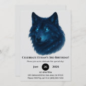 Mystic Star Wolf Birthday Einladung (Vorne/Hinten)