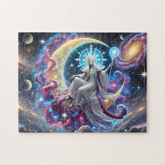 Mystic Stargazer Celestial Moon & Galaxy Puzzle (Horizontal)