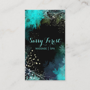 Mystic Starry Forest Massage Therapy Business Card Visitenkarte