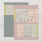 Mystic Storm Typografy Brautparty Blue Pink Einladung (Vorne/Hinten)