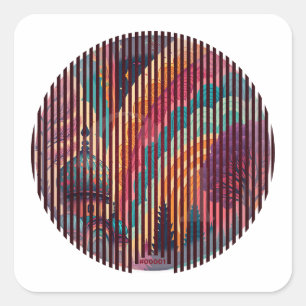 Mystic Stripes Round Sticker #0001 - Anpassbar