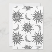 Mystic Sun Moon Black und White Einladung (Rückseite)