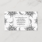 Mystic Sun Moon Black und White Visitenkarte (Rückseite)