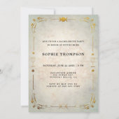 Mystic Tarot Fortune Old Gold Junggeselinnen-Absch Einladung (Rückseite)