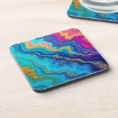 Mystic Teal & Gold Energy Getränkeuntersetzer (Linke Seite)