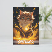 Mystic Tiger Cat Fire Familiar Karte (Stehend Vorderseite)