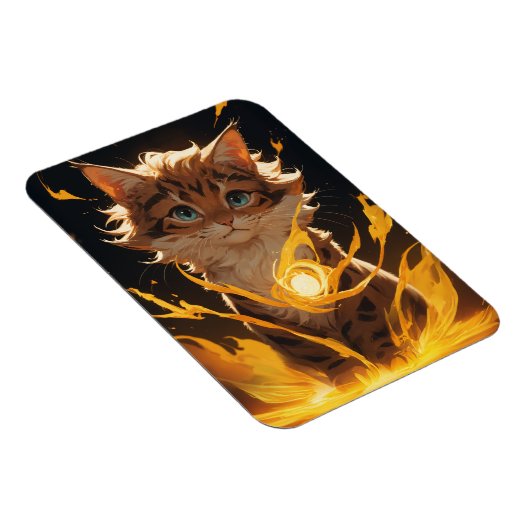 Mystic Tiger Cat Fire Familiar Magnet (Rechte Seite)