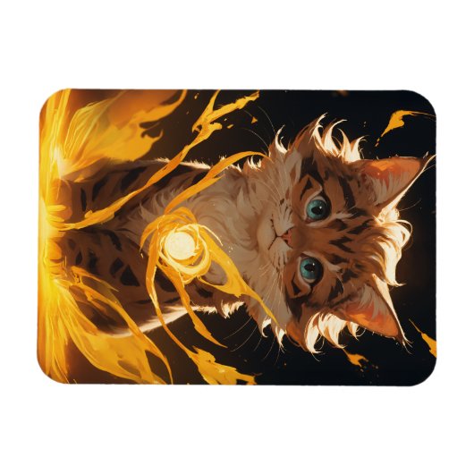 Mystic Tiger Cat Fire Familiar Magnet (Horizontal)