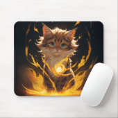 Mystic Tiger Cat Fire Familiar Mousepad (Mit Mouse)