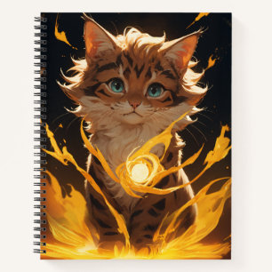 Mystic Tiger Cat Fire Familiar Notizblock