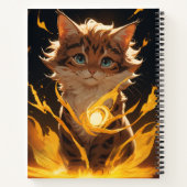 Mystic Tiger Cat Fire Familiar Notizblock (Rückseite)