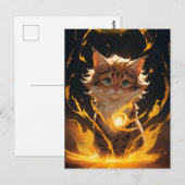 Mystic Tiger Cat Fire Familiar Postkarte (Vorne/Hinten)
