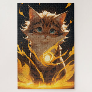 Mystic Tiger Cat Fire Familiar Puzzle