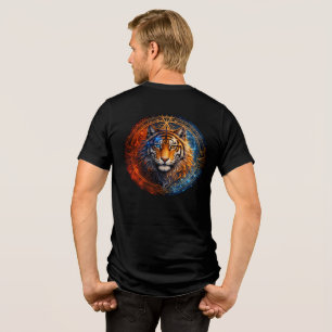 Mystic Tiger – Fire and Ice Mandala Art Tri-Blend Shirt