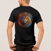 Mystic Tiger – Fire and Ice Mandala Art Tri-Blend Shirt (Rückseite)