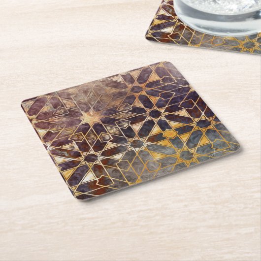 Mystic Tiles I Rechteckiger Pappuntersetzer (angewinkelt)