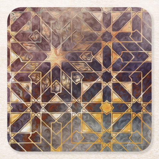 Mystic Tiles I Rechteckiger Pappuntersetzer (Vorderseite)