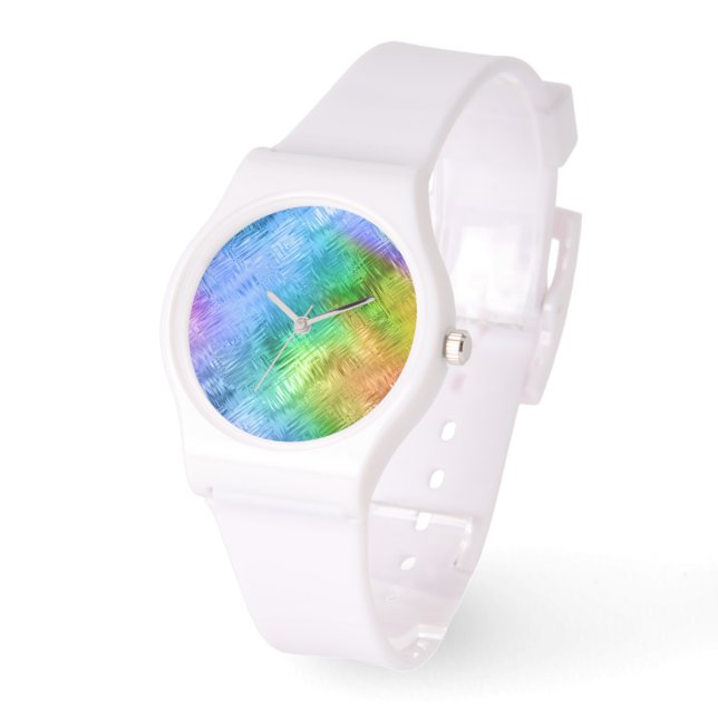 Mystic Topaz Blue Glassy Texture Armbanduhr (Winkel)