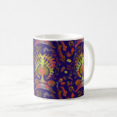 "Mystic Tree of Life - Folk Art Pattern" Kaffeetasse (VorderseiteRechts)
