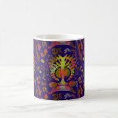 "Mystic Tree of Life - Folk Art Pattern" Kaffeetasse (Mittel)