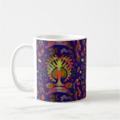 "Mystic Tree of Life - Folk Art Pattern" Kaffeetasse (Links)