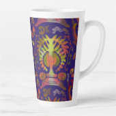 "Mystic Tree of Life - Folk Art Pattern" Latte Tas Milchtasse (Rechts)
