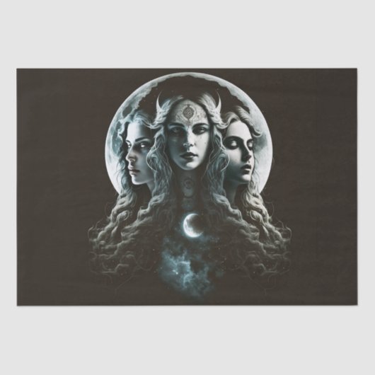 Mystic Triple Goddess Drehung Decoupage Seidenpapier (Vorderseite)