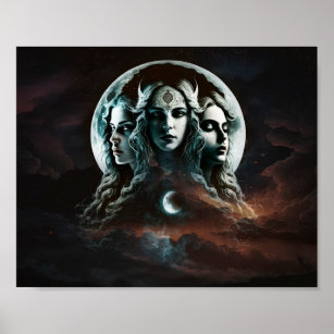 Mystic Triple Goddess Drehung Poster