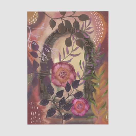 Mystic True Portal Floral Archway Orange Pink Seidenpapier (Vorderseite)