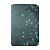 Mystic Twilight Stars | Tief Aquamarin grünes Neon Badematte (Vorderseite Vertikal)