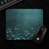 Mystic Twilight Stars | Tief Aquamarin grünes Neon Mousepad