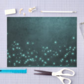 Mystic Twilight Stars | Tief Aquamarin grünes Neon Seidenpapier (Handwerk)