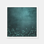 Mystic Twilight Stars | Tief Aquamarin grünes Neon Serviette (Vorderseite)