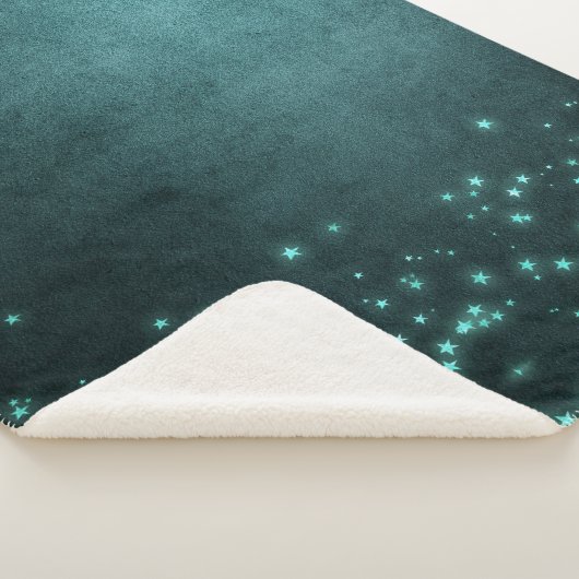 Mystic Twilight Stars | Tief Aquamarin grünes Neon Sherpadecke (3/4)