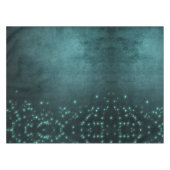 Mystic Twilight Stars | Tief Aquamarin grünes Neon Tischdecke (Vorderseite (Horizontal))