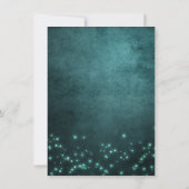 Mystic Twilight Stars | Tiefer Aquamariner glatter Einladung (Rückseite)