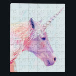 Mystic Unicorn Puzzle<br><div class="desc">Mystic Unicorn I von Victoria Borges. Das Farbton ist rosa und lila mit Pinselstrichen.</div>