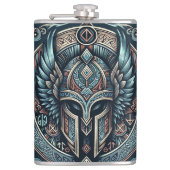 Mystic Viking Rune Helmet Flachmann (Vorderseite)