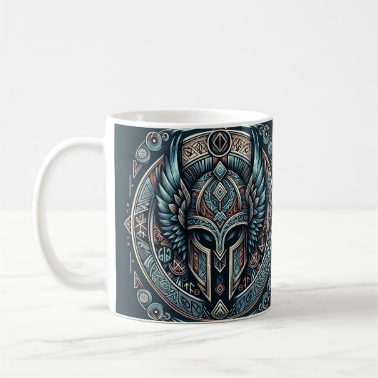 Mystic Viking Rune Helmet Kaffeetasse (Links)