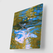 Mystic Waters Quadratische Wanduhr (Winkel)
