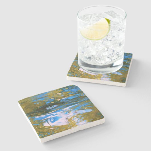 Mystic Waters Steinuntersetzer (Seitenansicht)