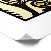 Mystic Whiskers: Retro Cat Art Poster (Ecke)